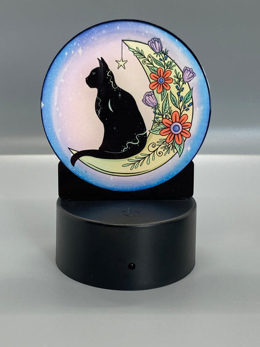 Black Cat Moon (RL14) - Round Shape Light