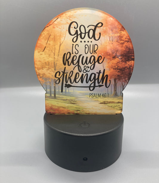 God is our Refuge and Strength (RL13) - Round Shape Light