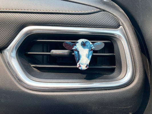 Black and White (CH09) Cow Head 2" Vent Clip