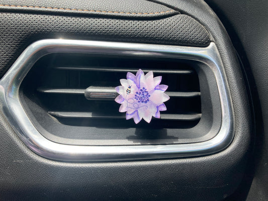 Purple (SF04) Sunflower Acrylic 1.5" Vent Clip