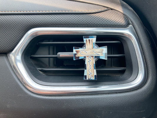 Wooden Cross (CR14) Cross Acrylic 2" Vent Clip