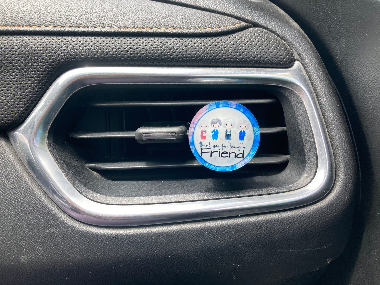 Thank You for Being a Friend (R103) Round Acrylic 1.5" Vent Clip