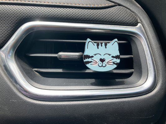 Grey Tabby (CH03) Cat Head 1.5" Vent Clip