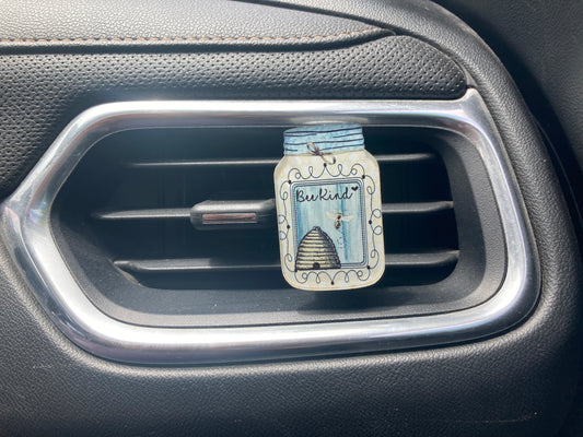 Bee Kind (MJ04) Mason Jar Acrylic 2" Vent Clip