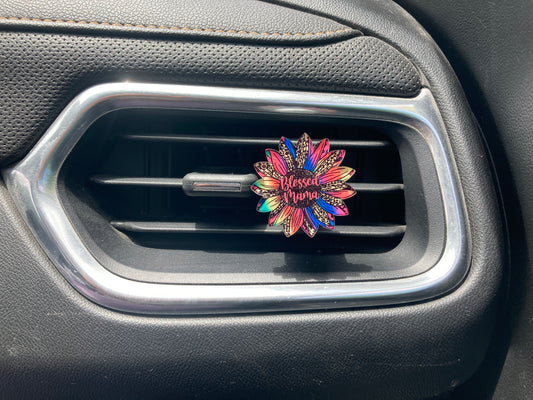 Blessed Mama (SF12) Sunflower Acrylic 1.5" Vent Clip