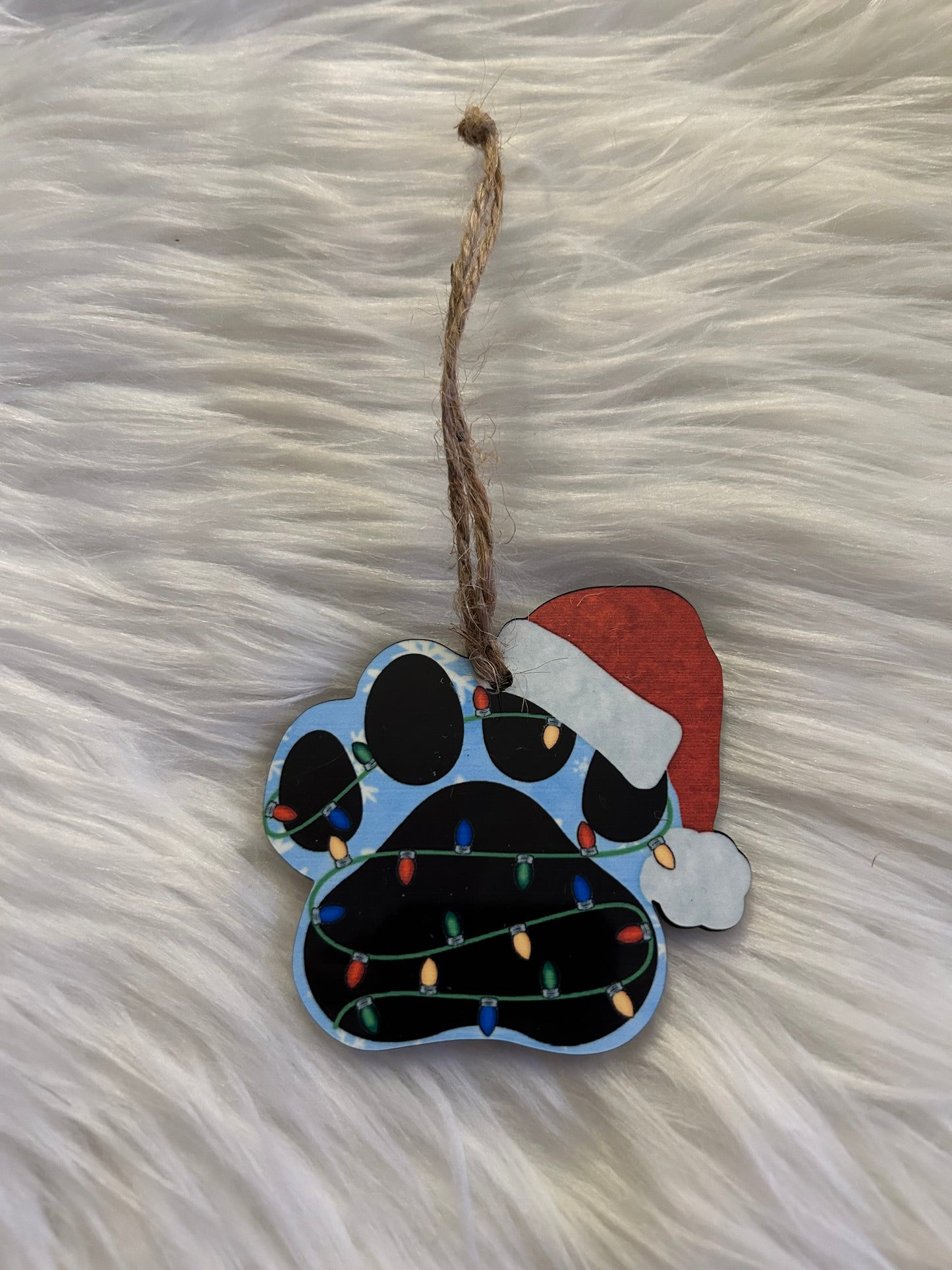 Red Hat Lights(SHP01) - Santa Hat Paw Shape Ornament
