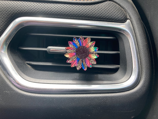 Colorful (SF27) Sunflower Acrylic 1.5" Vent Clip