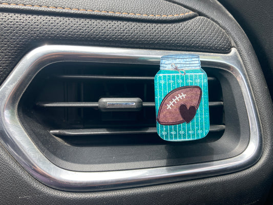 Football (MJ06) Mason Jar Acrylic 2" Vent Clip