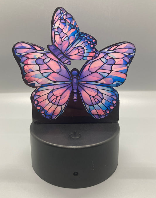 Purple Stained Glass (BFL06) - Butterfly Shape  Light
