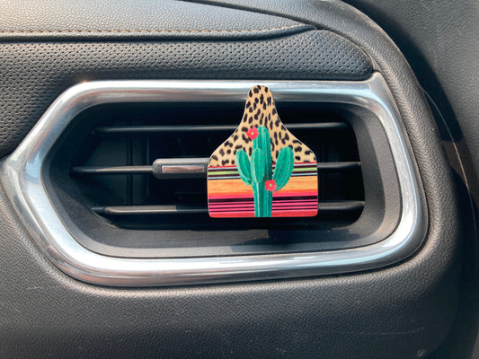 Cactus Print (CT22) Cattle Tag 2" Vent Clip