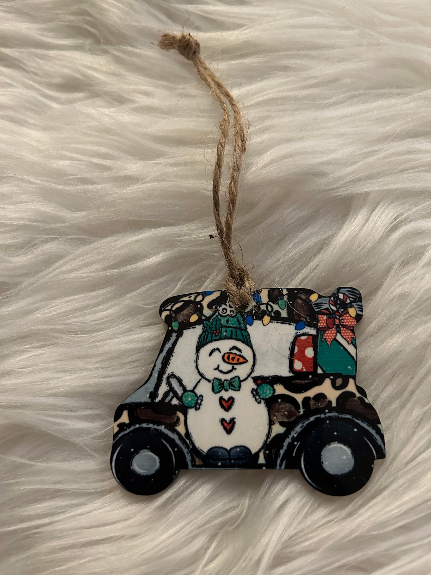 Print Snowman (GC06) - Golf Cart Shape Ornament