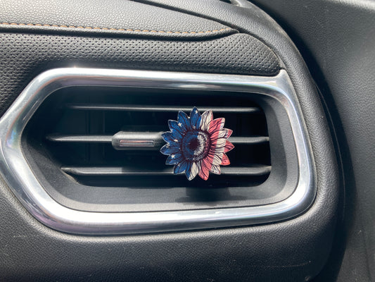 Flag (SF06) Sunflower Acrylic 1.5" Vent Clip
