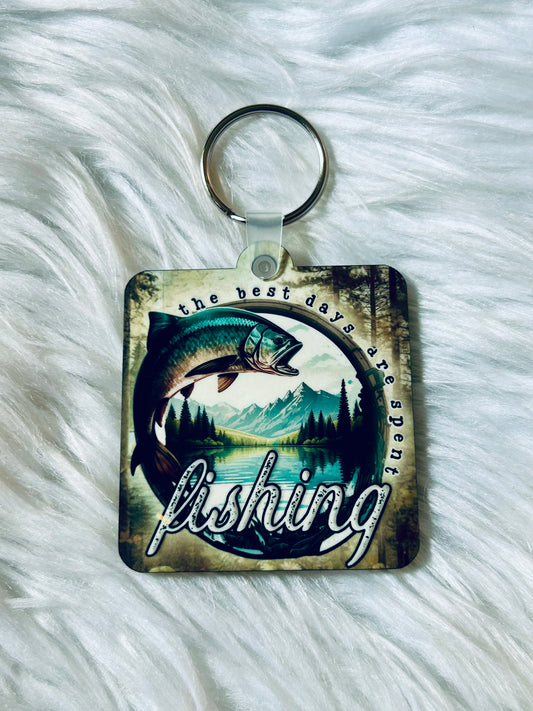 The Best Days Are Spent Fishing Keychain