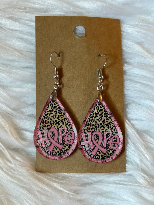 Hope (TD41) Tear Drop Acrylic Earrings