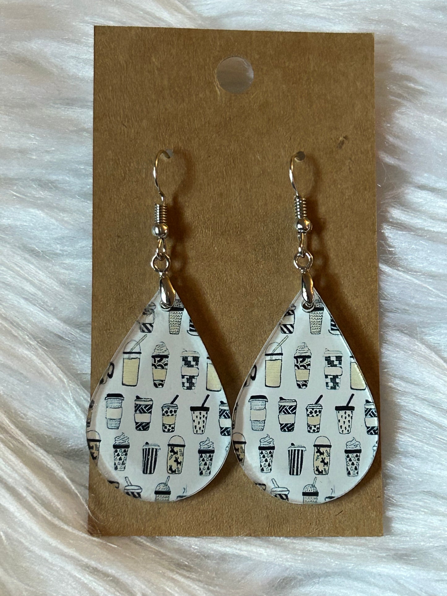 Coffee (TD66) Tear Drop Acrylic Earrings