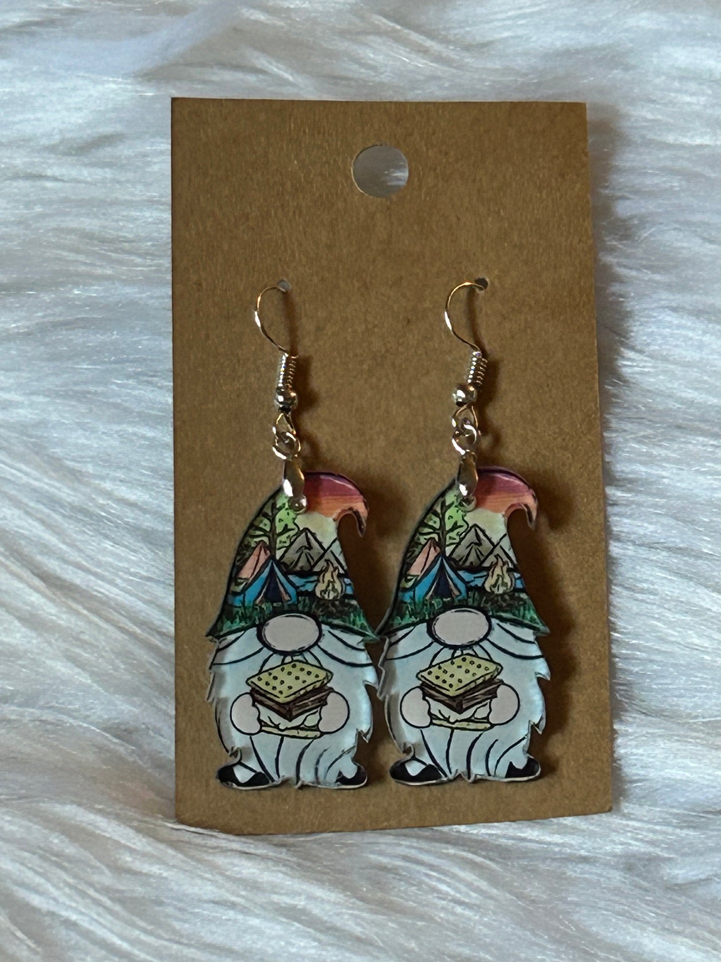 Camping (GN13) - Gnome Acrylic Earrings