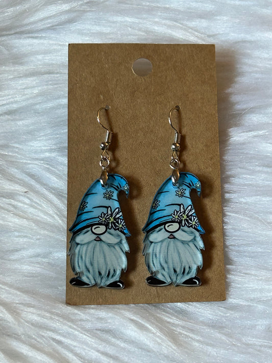 Blue Daisy (GN17) - Gnome Acrylic Earrings