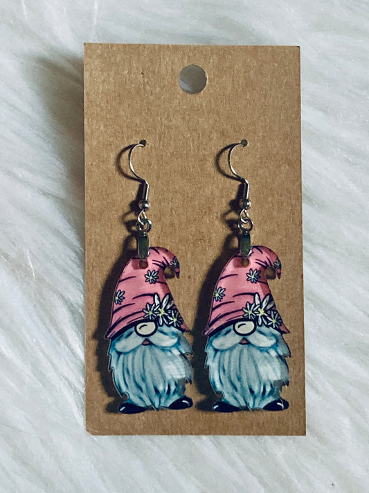 Pink Daisy (GN19) - Gnome Acrylic Earrings