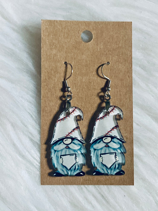 Baseball Base (GN14) - Gnome Acrylic Earrings