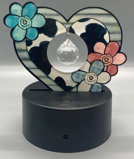 Cow Print with Charm (FHL01) - Flower Heart Shape Light