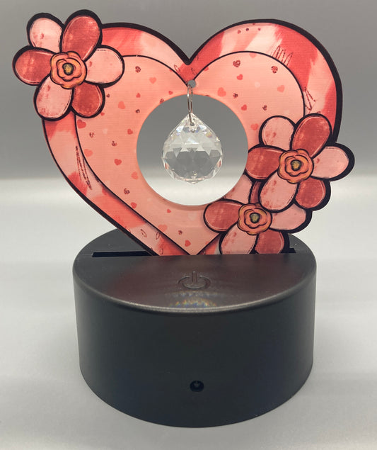 Pink with Charm (FHL03) - Flower Heart Shape Light