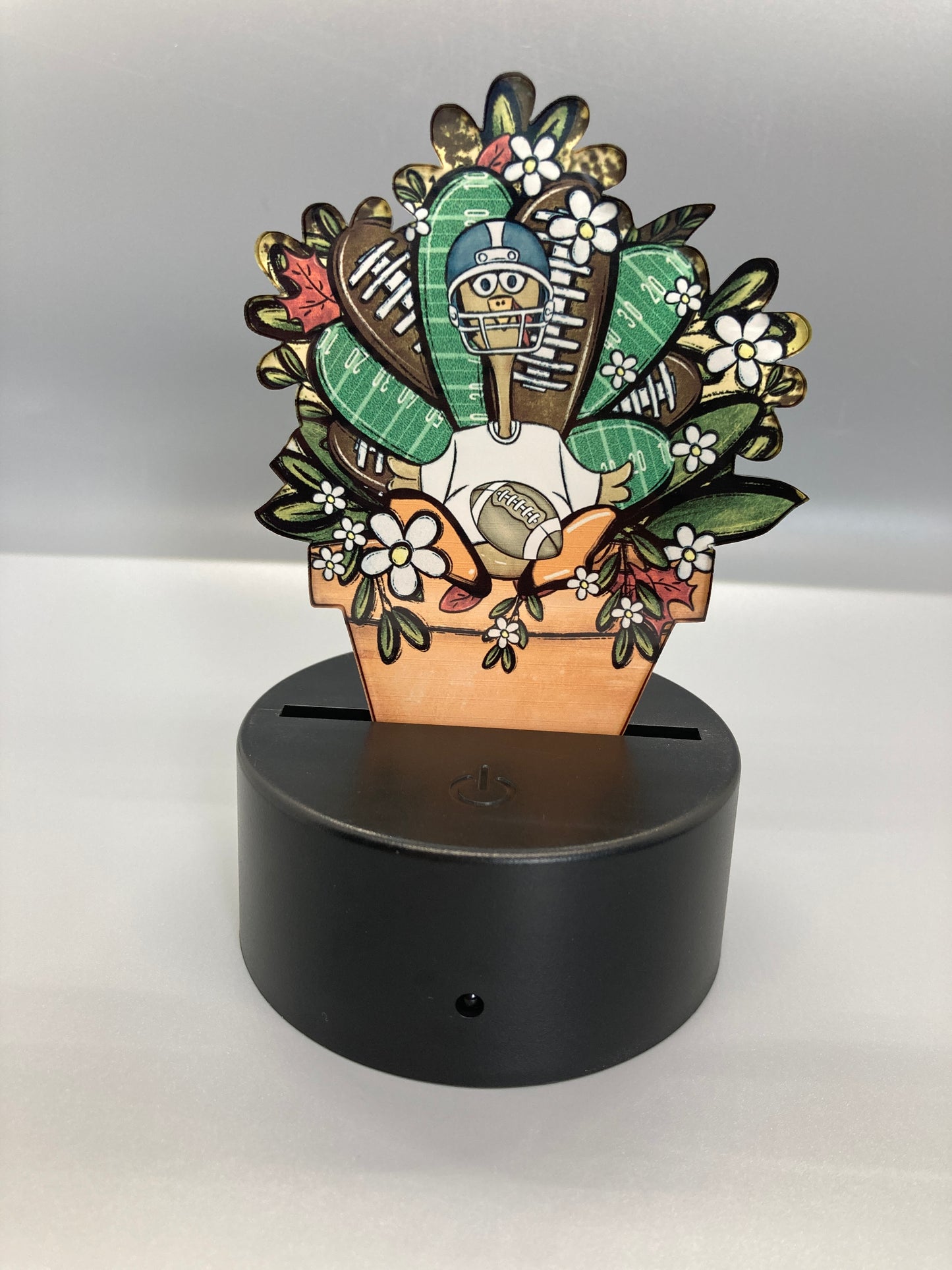 Turkey Football Fall (FPL03) - Flower Pot Shape Light