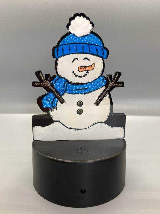 Blue Snowflake (SML01) - Snowman Shape Light