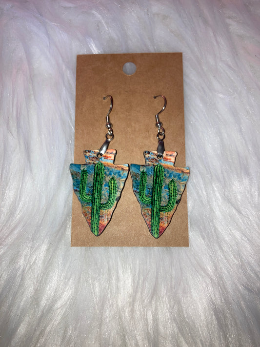 Cactus (AH14) - Arrowhead Earrings