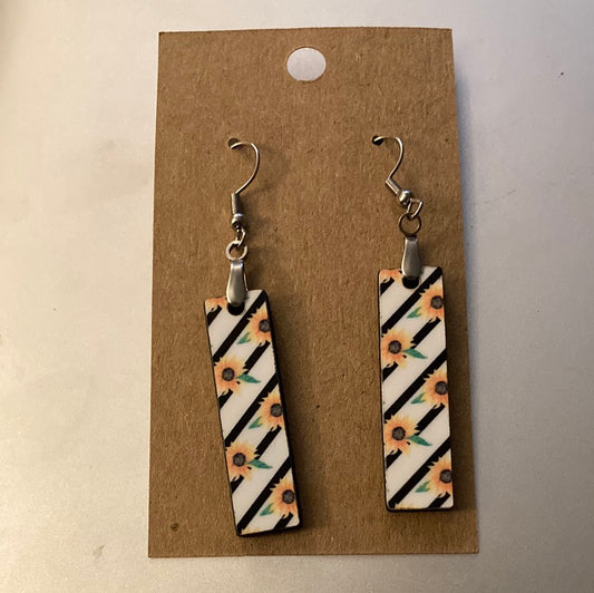 Sunflower 6 (BE35) -  Bar Shape Earrings - 1.5"