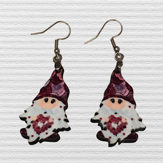 Rose Hat (G20) Gnome 1.5" Earrings
