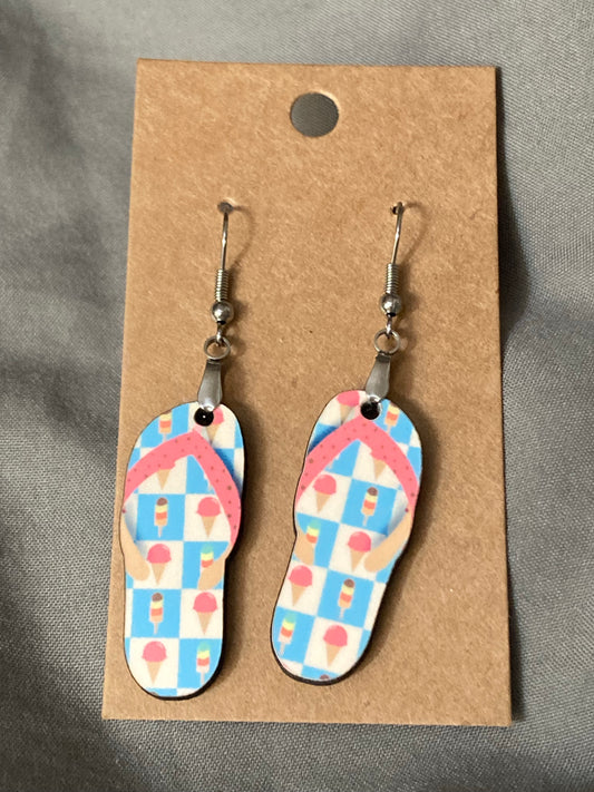 Ice Cream (FF33) - Flip Flop Earrings 1.5"