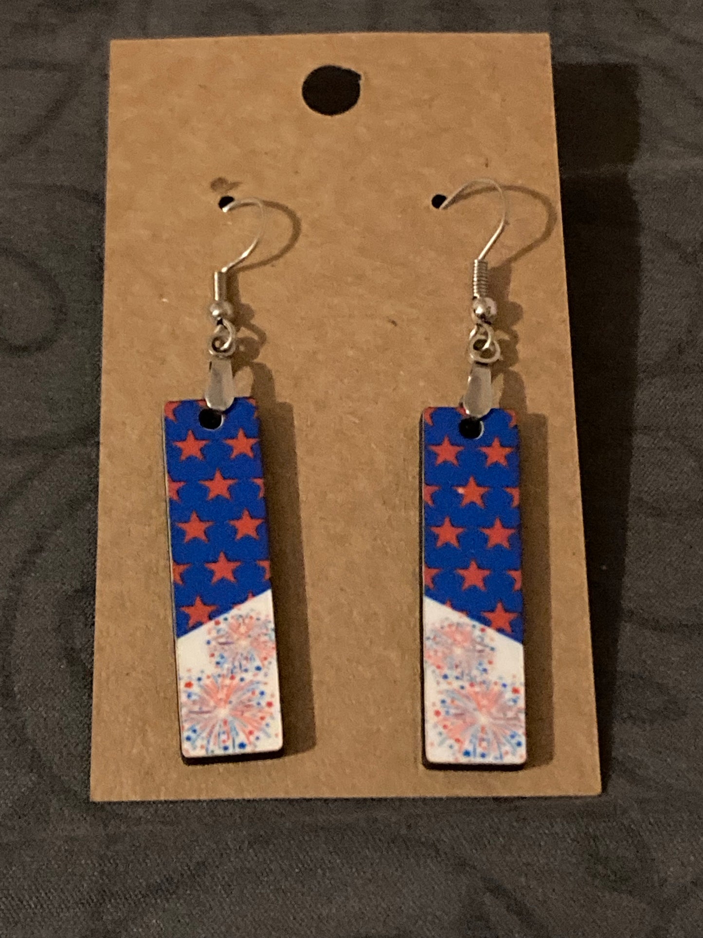 Fireworks (BE01) -  Bar Shape Earrings - 1.5"