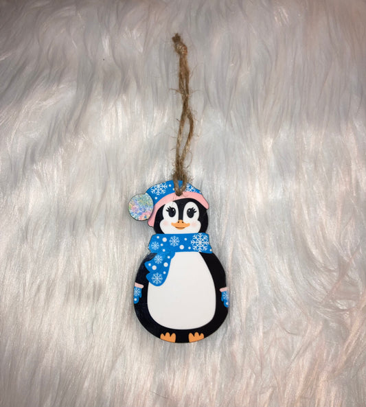 Snowflake Scarf Penguin Ornament