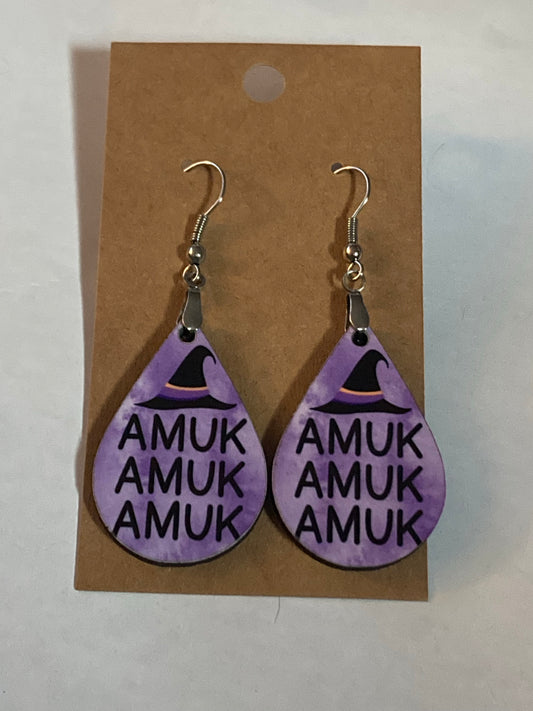 Amuck Purple (TD24) - Tear Drop Earrings