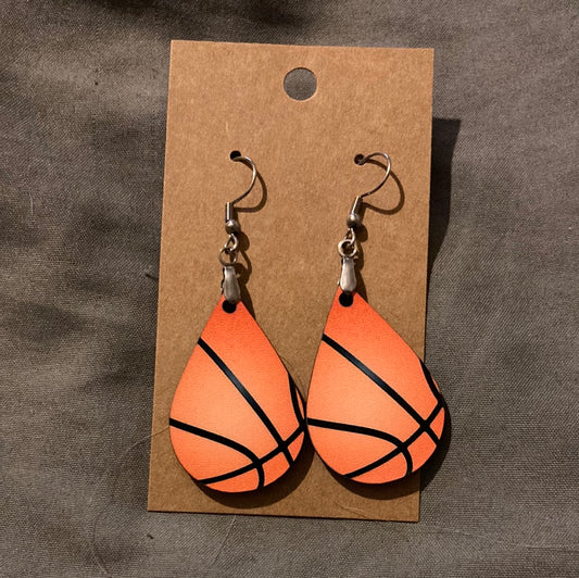 Basketball -  Tear Drop Earrings