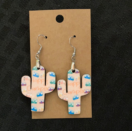 Happy Camper (CA03) - Cactus Earrings 1.5"
