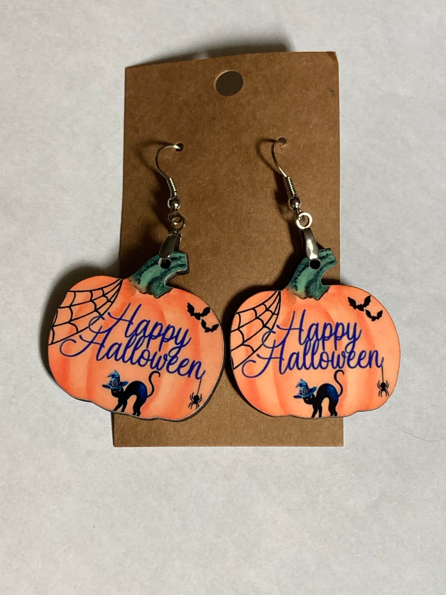 Happy Halloween (PU02) - Pumpkin Earrings 1.5"