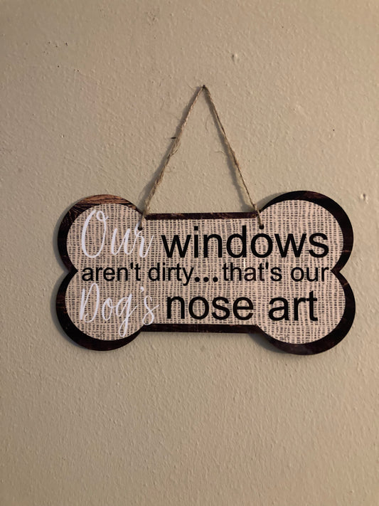 Dog's Nose Art - Bone Shape Sign - Medium
