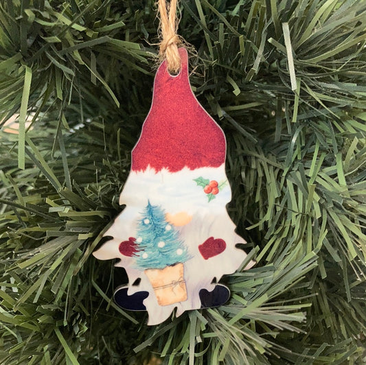 Christmas Tree with Lights (G13) - Gnome Shape Ornament