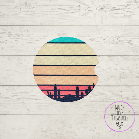 Car Coaster - Multicolor with Cactus Horizon - R25