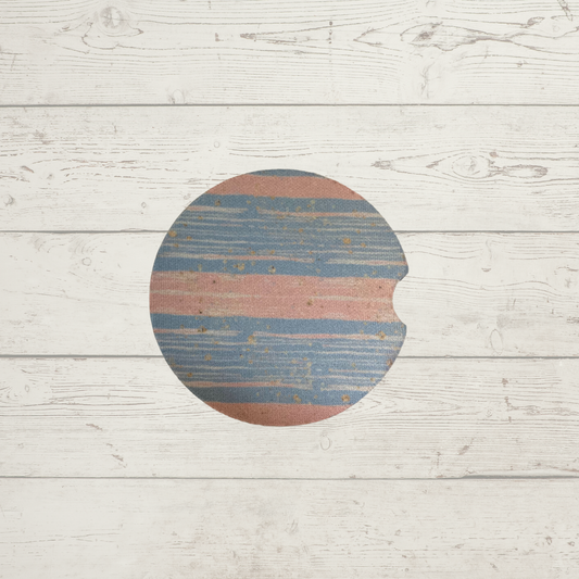 Car Coaster - Pink and Blue Stripe - CC29