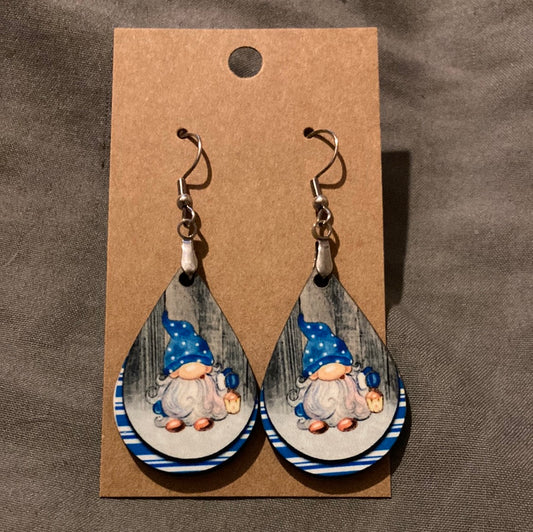 Blue Gnome 2 Tier Look -  Tear Drop Earrings
