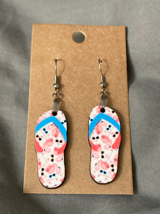 Flamingo Shades (FF37A, FF37B) - Flip Flop Earrings 1.5"