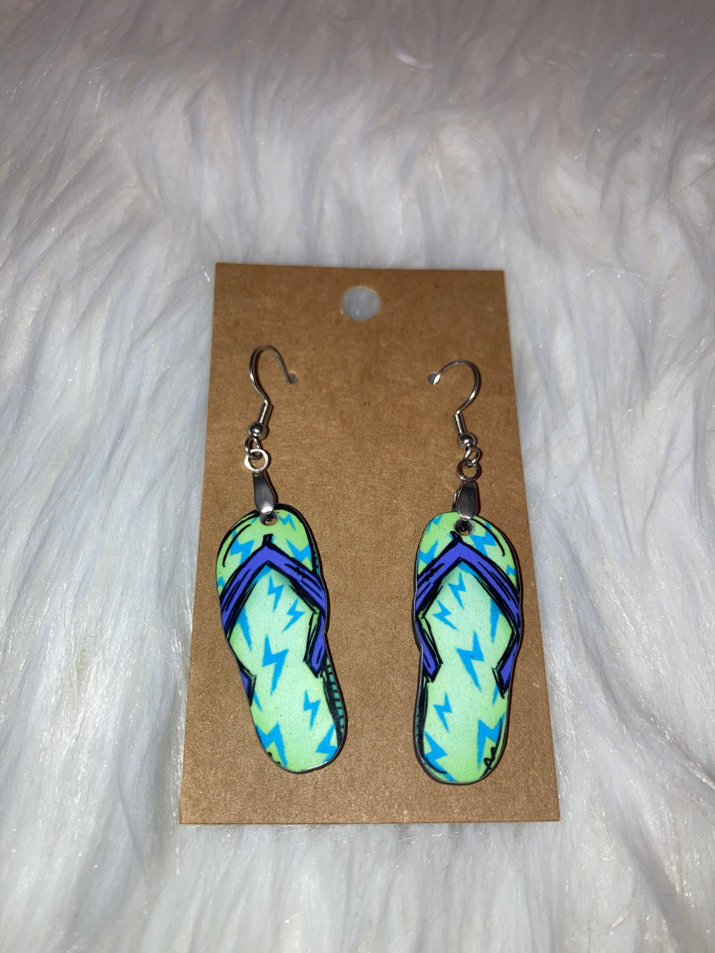 Lightening Bolt (FF44) - Flip Flop Earrings 1.5"