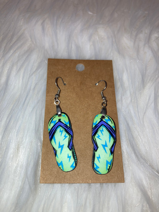 Lightening Bolt (FF44) - Flip Flop Earrings 1.5"
