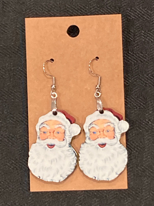 Classic Santa (SH03) - Santa Head Earrings