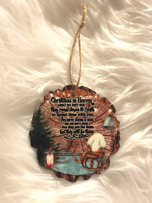Christmas in Heaven  (WS02) - Wood Slice Ornament