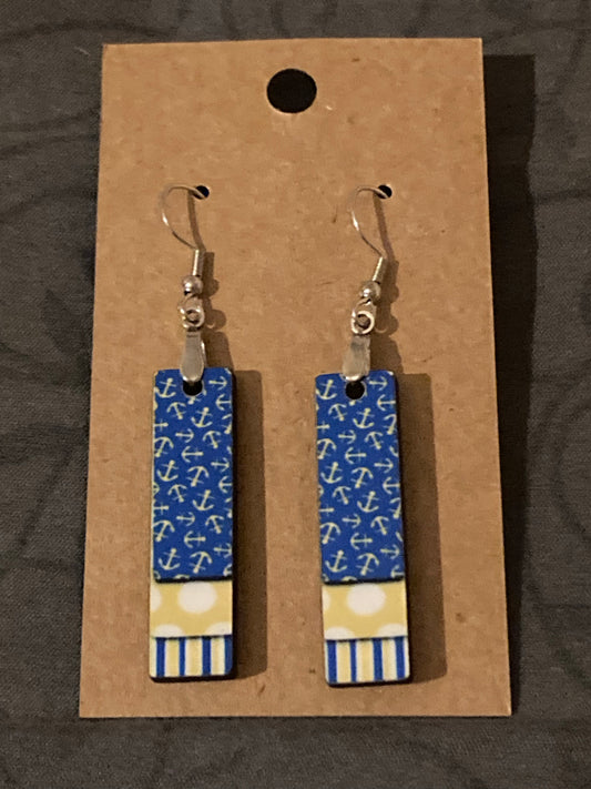 Sailor (BE26) -  Bar Shape Earrings - 1.5"