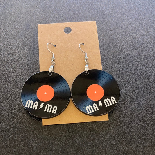 Mama Record (R68) - Round Earrings 1.5"