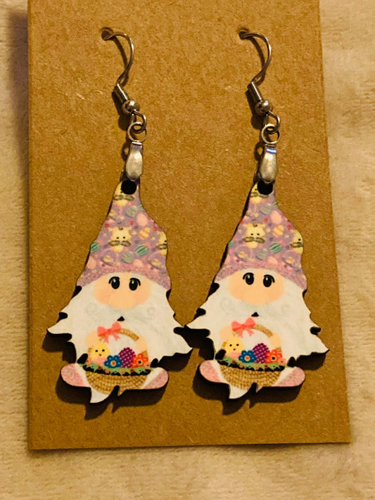 Easter Basket (G18) Gnome Earrings - 1.5" Earrings